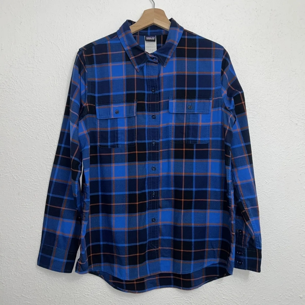 Patagonia - Long-Sleeve Button-Up Featherstone Flannel Shirt, Andes Blue Plaid 0
